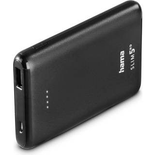 Hama Powerbank Slim - 5000mAh - Sort