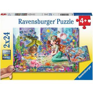 Havfrue te selskab puslespil - 2x24 brikker (På lager i butik)
