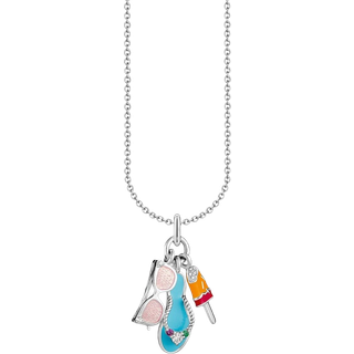 Thomas Sabo KE2228-340-7-L45V Damen-Halskette mit buntem Triple-Anhänger Silber