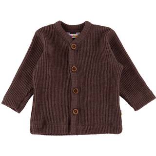 Joha uld rib cardigan mørkebrun 90