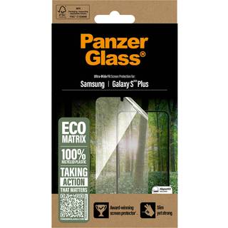 Samsung Galaxy S25+ (Plus) PanzerGlass Eco Matrix Beskyttelsesglas - Ultra Wide Fit - Alignerkit - Platinum Strength - Gennemsigtig
