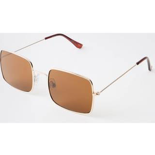 Mens Gold Rectangular Metal Sunglasses