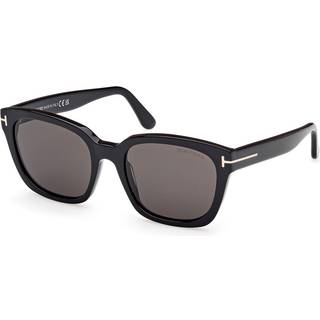 TOM FORD Kvinde FT1216 HAYLAY 01A Solbriller Acetat Sort Røg Firkantet Normal
