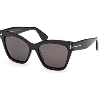 TOM FORD Kvinde FT1217 ELVIRA 01A Solbriller Acetat Sort Røg Sommerfugl Normal