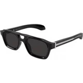 Alexander McQueen Mand AM0505S 001 Solbriller Acetat Sort Grå Pilot