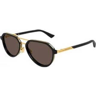 Bottega Veneta Unisex BV1373S 001 Solbriller Acetat Sort Brun Pilot