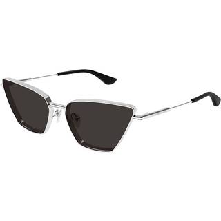 Alexander McQueen Kvinde AM0501S 001 Solbriller Metal Sølv Grå Cat Eye