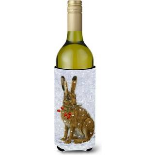 """" Caroline's Treasures Rabbit Hare and Rosehips Wine Bottle Koozie Hugger 750 Ml Multicolor """"