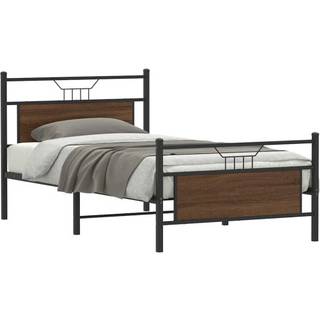 Sengeramme Uden Madras Konstrueret Træ Brunt Eg Brun Eg - med hovedgærde og fodgærde / 120 x 190 cm