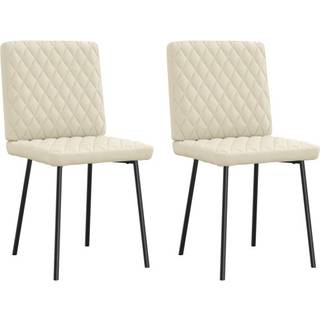 spisebordsstole 2 stk. kunstlæder cremefarvet