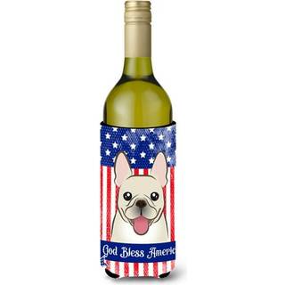 """"Carolines Treasures BB2168LITERK """"""""Gud velsigne amerikansk flag med fransk bulldog"""""""" Vinflaske Hugger Koozie 750ml Multicolor""""