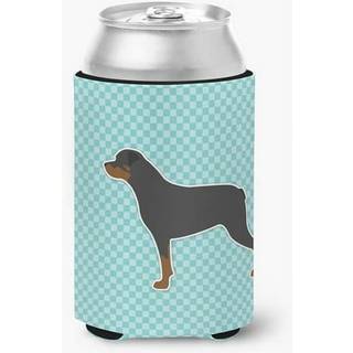 """" Caroline's Treasures Rottweiler Checkerboard Blue Can eller Bottle Hugger BB3766CC kan hugger flerfarvet """"