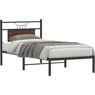 sengeramme 90x200 cm uden madras konstrueret træ brunt eg