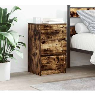 Sengeborde Med 3 Skuffer 39X35X65 Cm Etræsfarve - 1 / Røget eg