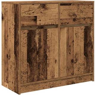 skænk med skuffe 80x34x76 cm konstrueret træ antikt træ