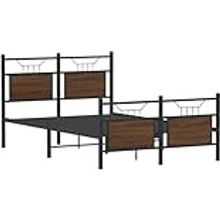 Sengeramme Uden Madras Konstrueret Træ Brunt Eg Brun Eg - med hovedgærde og fodgærde / 120 x 200 cm