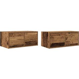 tv-borde 2 stk. 60x31x25,5 cm konstrueret træ gammelt trælook