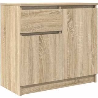 skænk med skuffe 71x35x65 cm konstrueret træ sonoma-eg