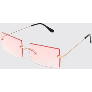 Mens Pink Rimless Sunglasses