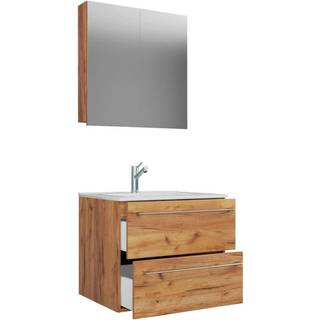Badinos badmiljø A 60 cm, spejlskab honning eg dekor.