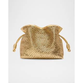 Loewe Flamenco Small metallic leather clutch - gold - One Size