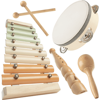 Comfy Cubs 4 -delade barn Musikinstrument Set - Safe Don -Toxic Montessori Toys for Toddlers - Music Toys for Family Bonding - Designad i USA: s