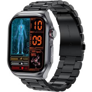 ET585 Smartwatch med AMOLED-skærm med EKG, SOS-nødopkald - Sort