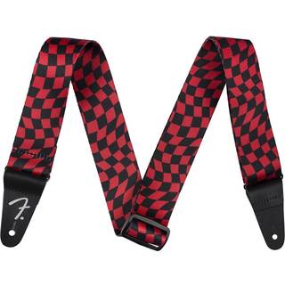 Fender Wavy Checkerboard Polyester Guitar Strap Justerbar fra 34 """"-59 """" L?der ender r?d