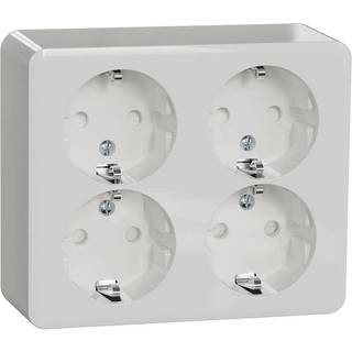 Schneider Electric Væglæggestik Udv 4-Vejs Jord Hvid