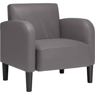 sofastol med armlæn 54 cm kunstlæder grå