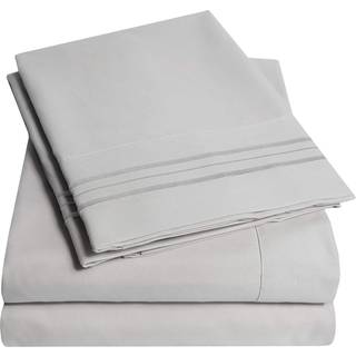 1500 Supreme Collection Twin XL Sheet Sets Light Gray Silver - 3 Piece Bed Seng