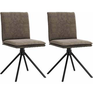 Spisebordsstole T Imiteret Ruskindslæder - 2 / Mørkegrå