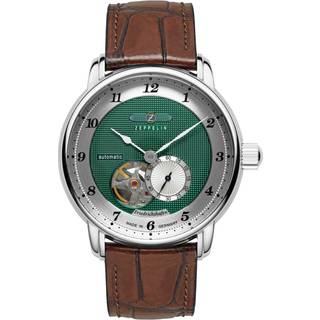 Zeppelin 8566-2 Herrenuhr Automatik Open Heart Friedrichshafen Braun/Grün