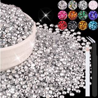 6000pcs 4 mm harpiks rhinestones bulk til håndværk (sølv) fladback bedazzling krystaller til håndværk DIY negle dekoration perler charme til tumb