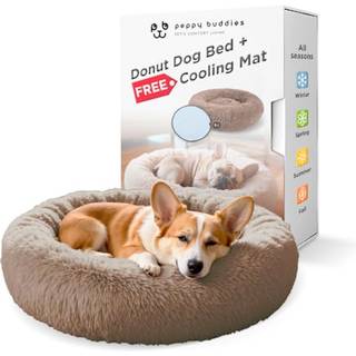 Donut Bed + F R E E Aftagelig klemtte Beroligende hundeseng Vaskbar Ideel til sm til store hunde og katte & rund hundeseng Flere strrelser Br
