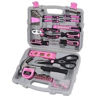 KingTool Pink V?rkt?jss?t med 149 dele - Grundl?ggende v?rkt?jss?t til hjemmereparation Lille v?rkt?jss?t med plastv?rkt?jskasse Perfekt til kont