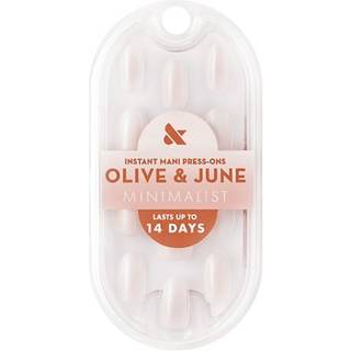 Olive & June Mani Minimalistisk ?jeblikkelig tryk-p?-negle |(lim) Medium Oval 42 falske negle 21 st?rrelser |Ikke-giftige Langtidsholdbare knap-d