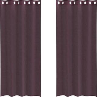 Voile-Gardiner Med Øskner Lilla - med øjeringe / 140 x 245 cm