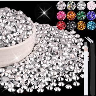 4000pcs 5 mm harpiks rhinestones bulk til håndværk (sølv) fladback bedazzling krystaller til håndværk DIY negle dekoration perler charme til tumb