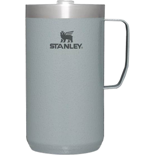 Stanley Stay Hot Camp Mug - Holdbar 18/8 Rustfrit st?l Isoleret krus - Splashfri Tritan Drink -Thru L?g - 24 Oz - Hammertone Silver