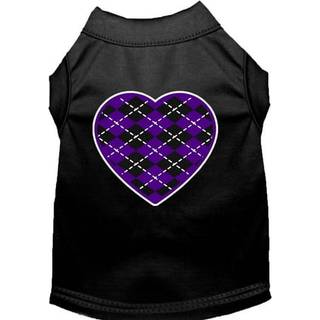Argyle Heart Purple Screen Print Shirt Black XS