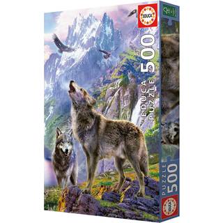 Educa 500 Wolves In The Rocks