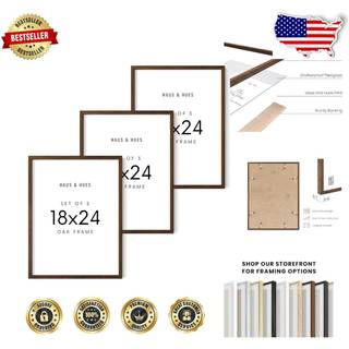 Haus og nuancer valnødtræl billedrammer 18 x 24 - Sæt med 3 plakatrammer 18 x 24 trær billeder 18x24 Art 18x24 rammer trærammer 24x18 billedramme