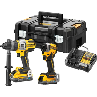 Dewalt DCK2052H2T-QW 18V XR Elværktøjssæt med 2 stk. 5,0Ah PowerStack batteri og lader