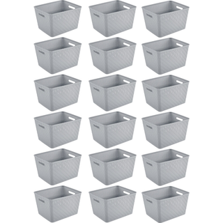 Sterilit 18 Pack Plastic Storage Bin Organisationsbeholdere Tallkurve Cement