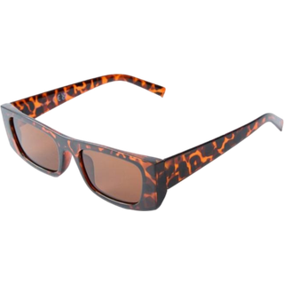 Mens Brown Tortoise Plastic Rectangular Sunglasses