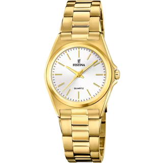 Festina Classic dameur i guldfarvet med hvid urskive