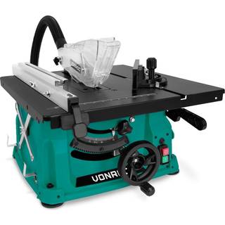 VONROC Bordrundsav - 1500W - Kompakt | 210mm | Støvsugeradapter - Ståloverflade | Inkl. Guide - Savklinge og Tilbehør