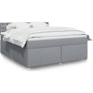 Kontinentalseng Stof Lysegrå - knapper / 180 x 200 cm