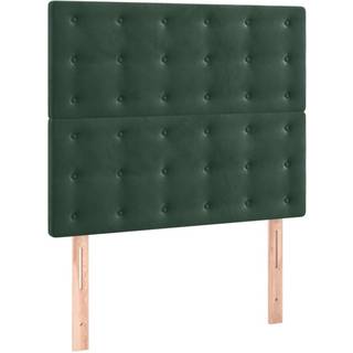 Sengegavle 80X5X78/88 Cm Fløjl Mørkegrøn - Høj / 90 cm